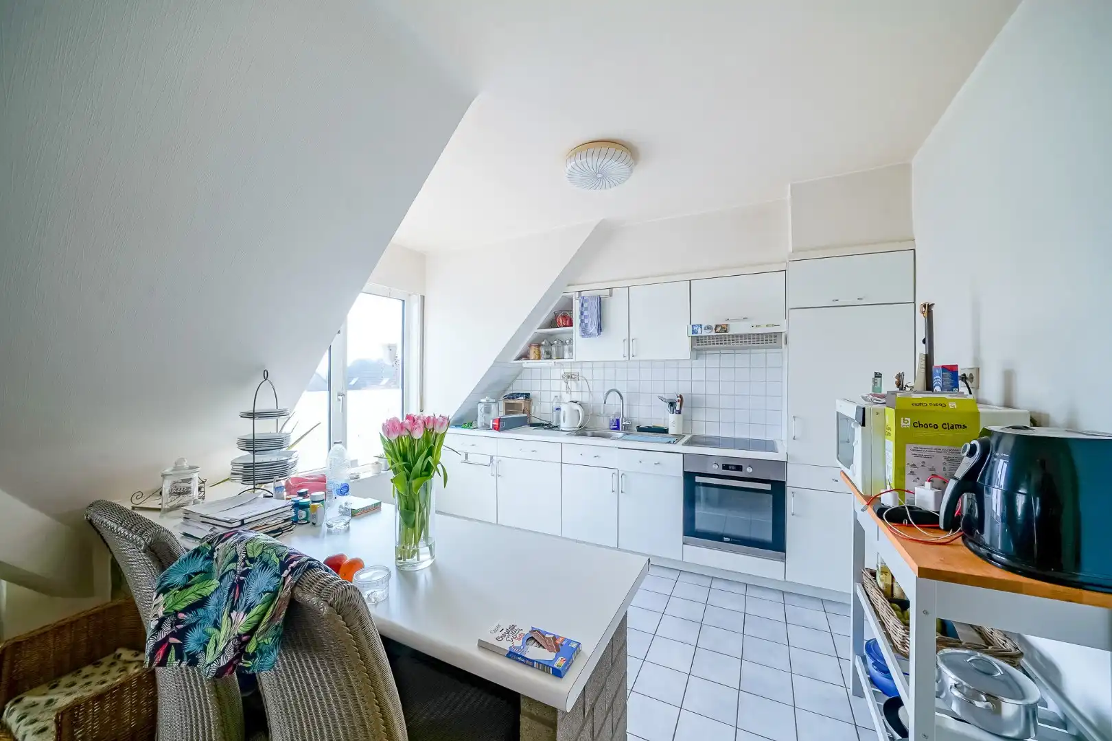 Opbrengstwoning met 2 verhuurde appartementen, tuin en 2 garages in Stene foto 16