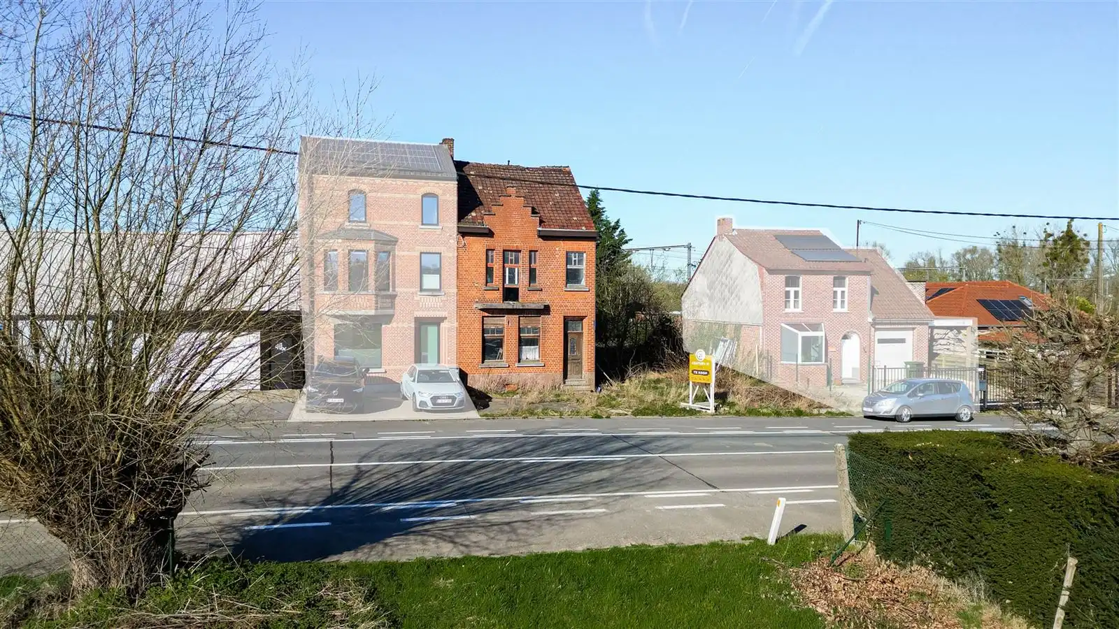 Te renoveren (of afbraak) 3 gevelwoning met tuin op 5are10 foto 2