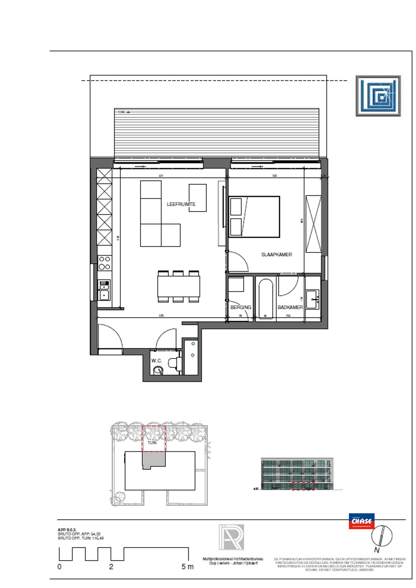Gelijkvloersappartement met 1 slaapkamer, tuin en autostaanplaats foto 10