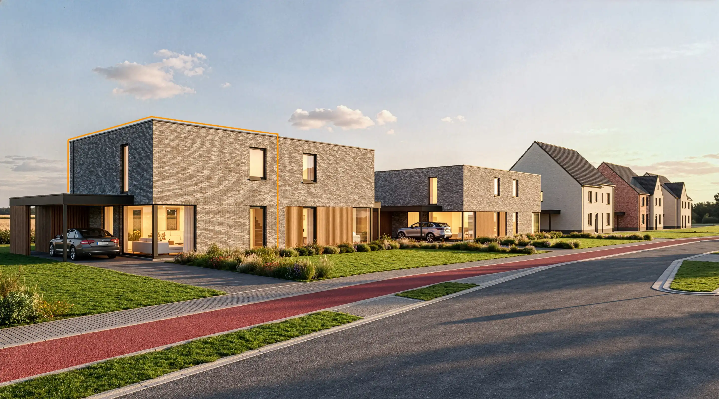 Moderne nieuwbouwwoning met 3 slaapkamers op een perceel van 6a 02ca foto {{pictureIndex}}