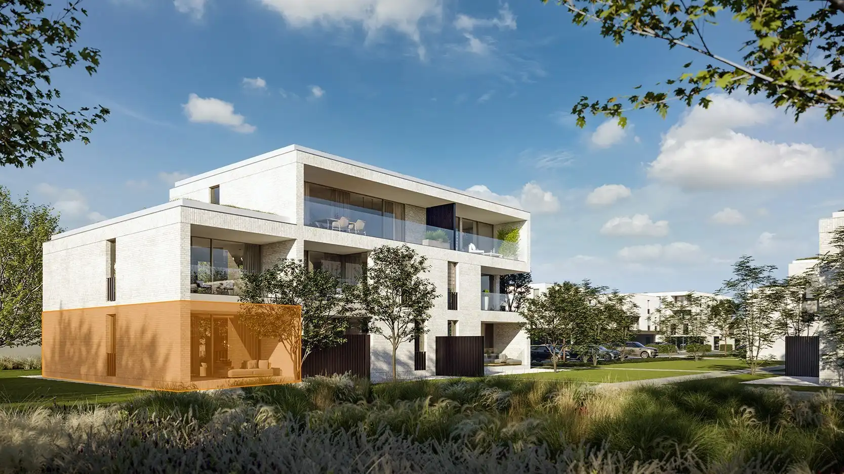 Gelijkvloers, nieuw en energiezuinig appartement met 1 slaapkamer met ZW-terras in Koersel foto {{pictureIndex}}