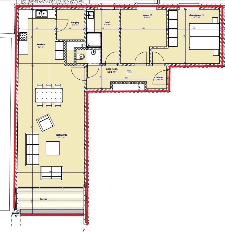 Prachtig ruim 2-slp appartement met zonnig terras (garage), Torhout foto 17