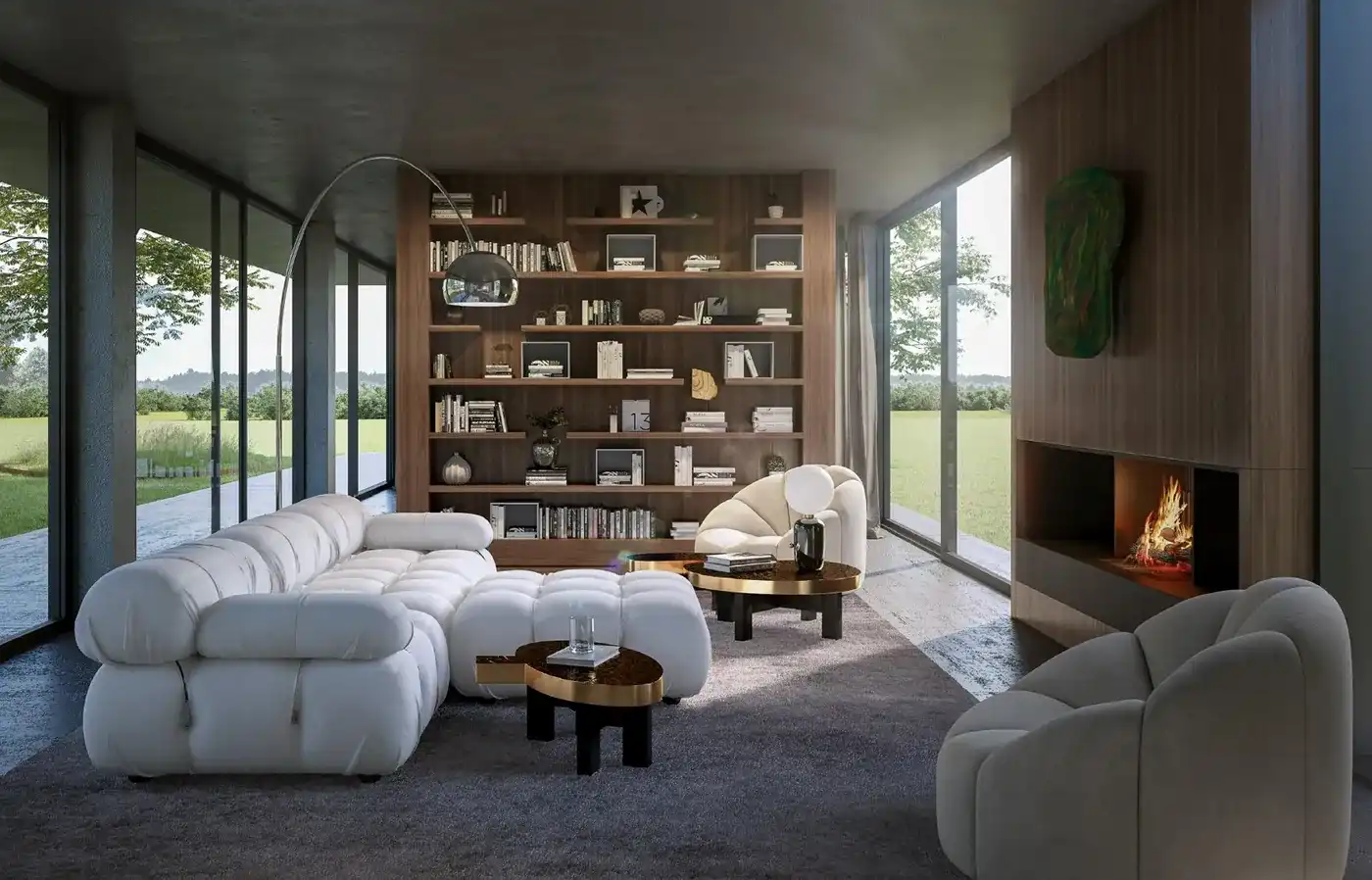 Perceel van 4940m² met uitzonderlijk vergund plan van een strakke moderne woning in een open omgeving te midden de natuur.  foto 4