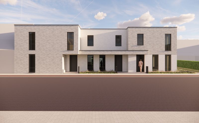 Hooglede: halfopen nieuwbouwwoning met 3 slaapkamers, zuid-gerichte tuin, carport en berging op een perceel van 184,50 m², centrale ligging foto {{pictureIndex}}
