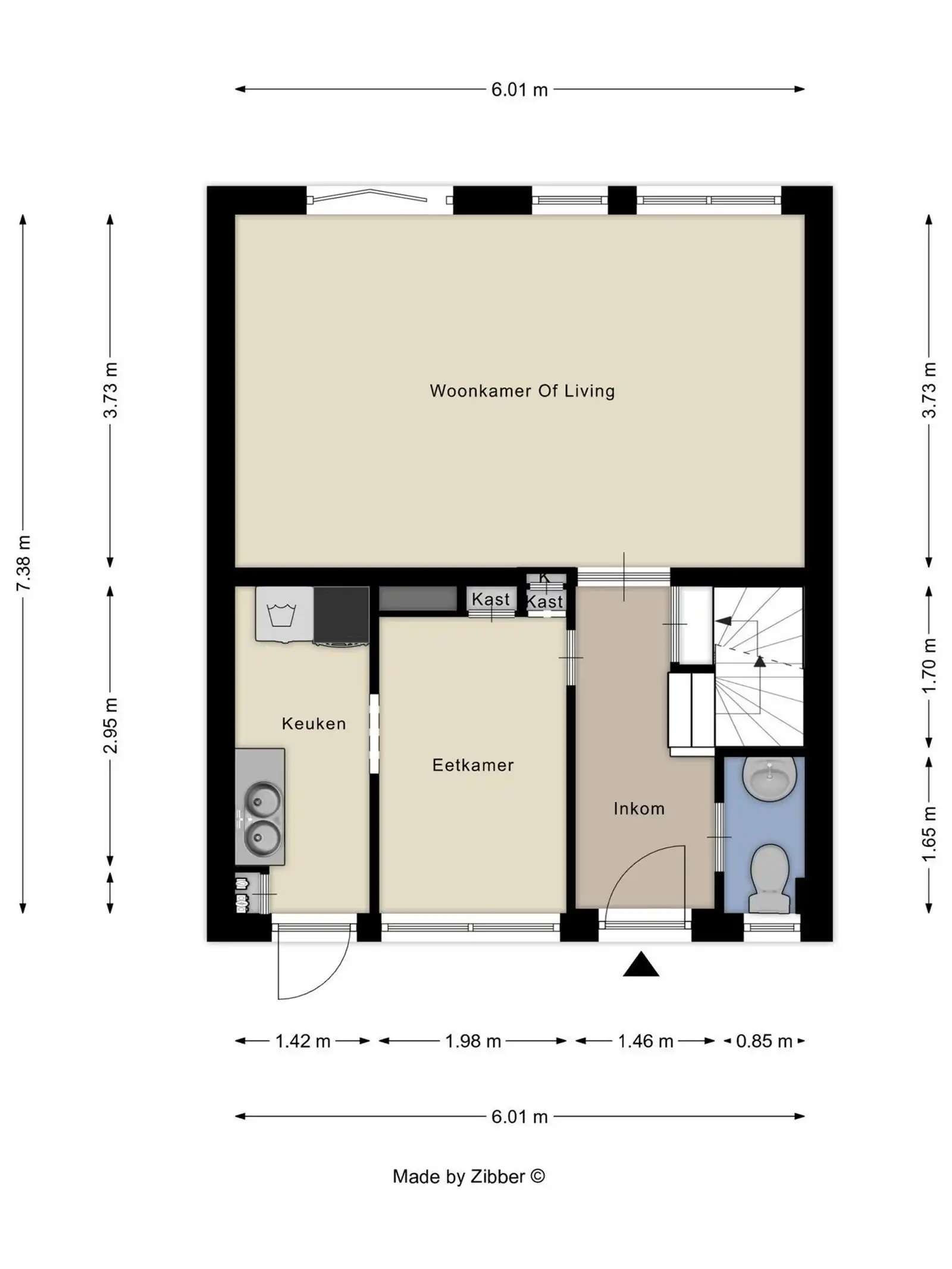 Woning met garage (aan de overkant) en 3 slaapkamers foto 6