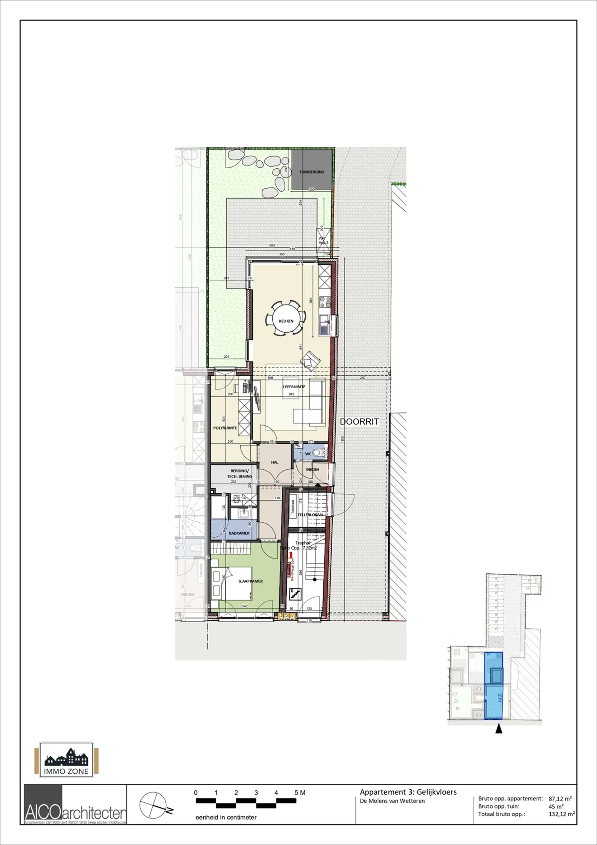Gelijkvloers appartement met tuin in Wetteren foto 4