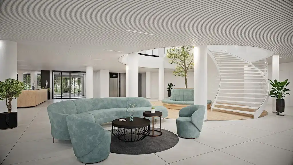 High-end kantoren met terras te huur in duurzaam renovatieproject The Curve aan E40 in Drongen foto 3