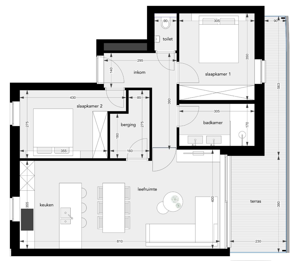 APPARTEMENT 1.2 : 82,55 m2 - 1640 SINT-GENESIUS-RODE foto 3