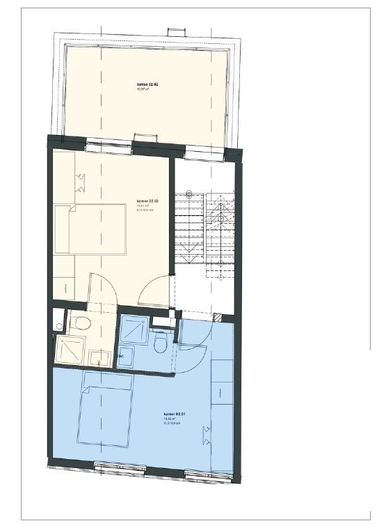 Vernieuwbouw - duplex-studentenkamer met eigen sanitair - ca 17m² foto 4
