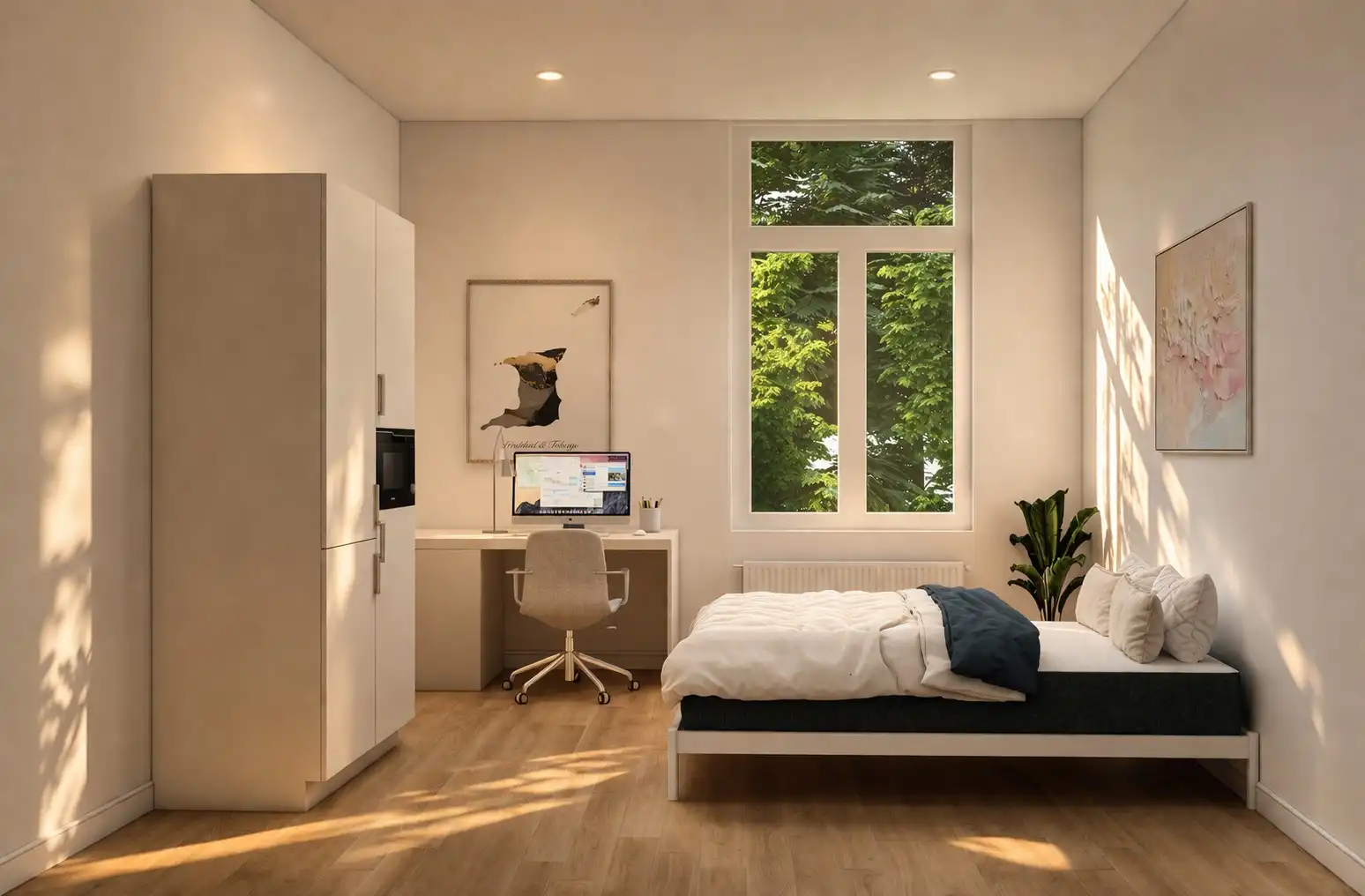 Opbrengsteigendom – volledig vernieuwd – 3 studentenkamers met privébadkamer – Leuven centrum foto {{pictureIndex}}