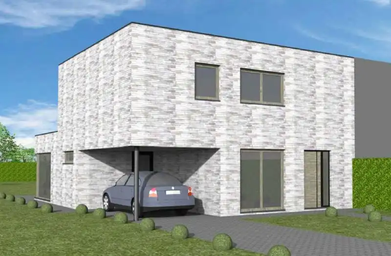 Nieuw te bouwen halfopen woning te Waregem. foto {{pictureIndex}}