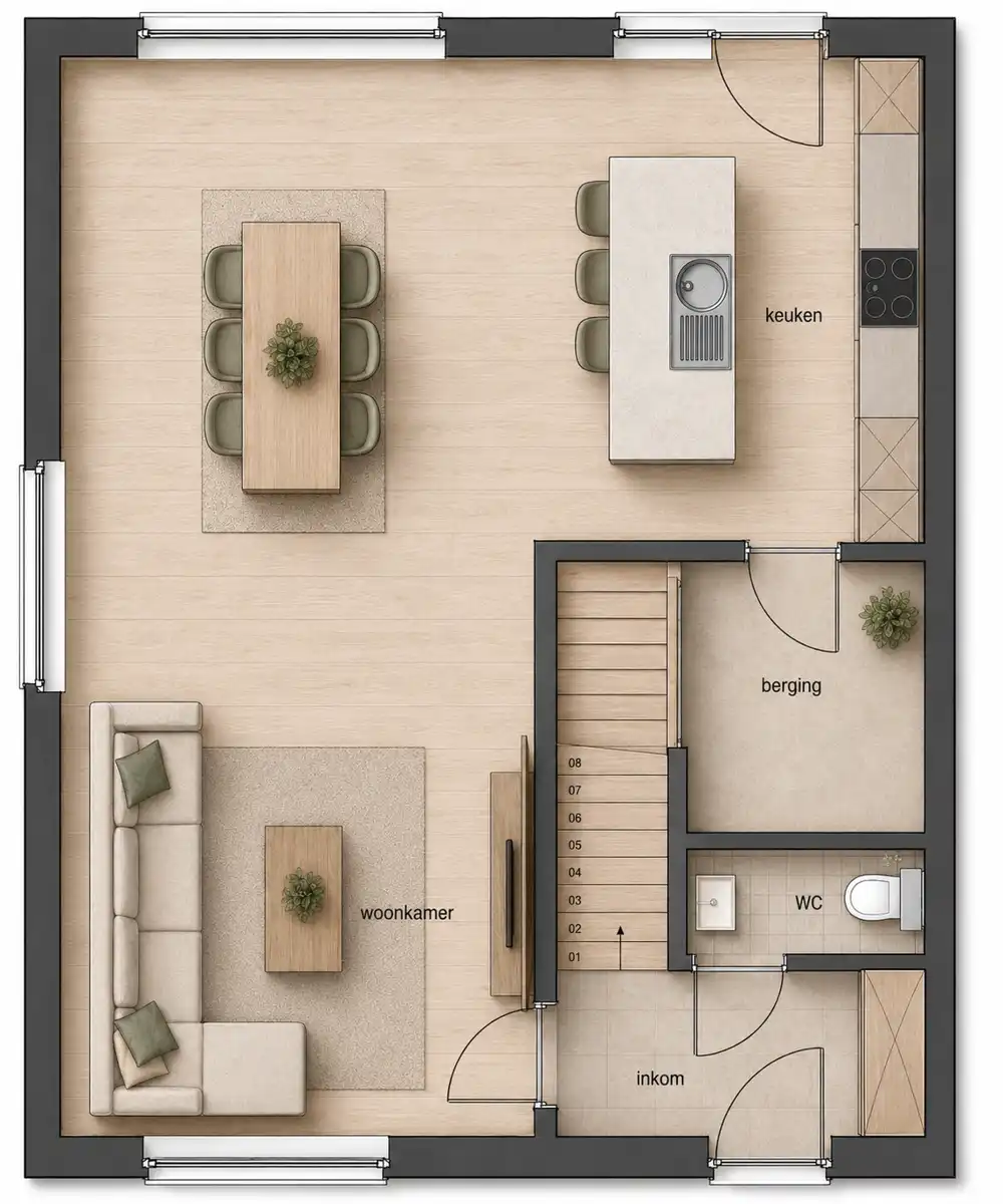 Halfopen nieuwbouwwoning in doodlopende straat foto 12