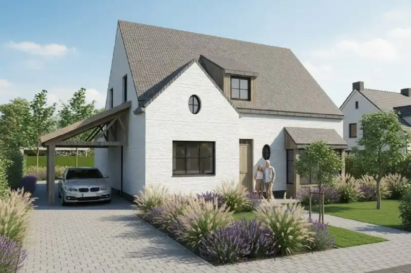 Nieuw te bouwen alleenstaande woning te Knesselare. foto {{pictureIndex}}