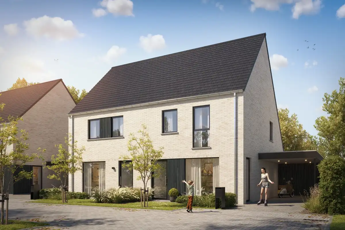 Nieuwbouwwoningen in de Populierstraat te Roeselare foto {{pictureIndex}}