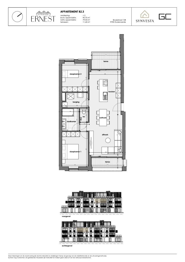 2-slaapkamersappartement met 2 terrassen in nieuwbouwproject Ernest foto 3