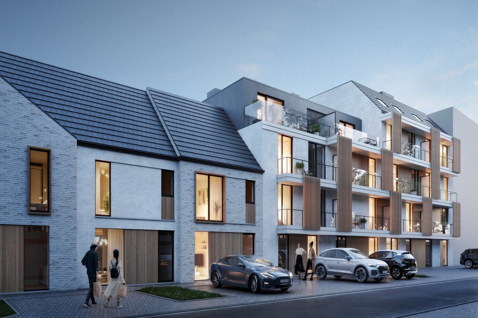 3-slpkr woningen nieuwbouw centrum Harelbeke foto {{pictureIndex}}