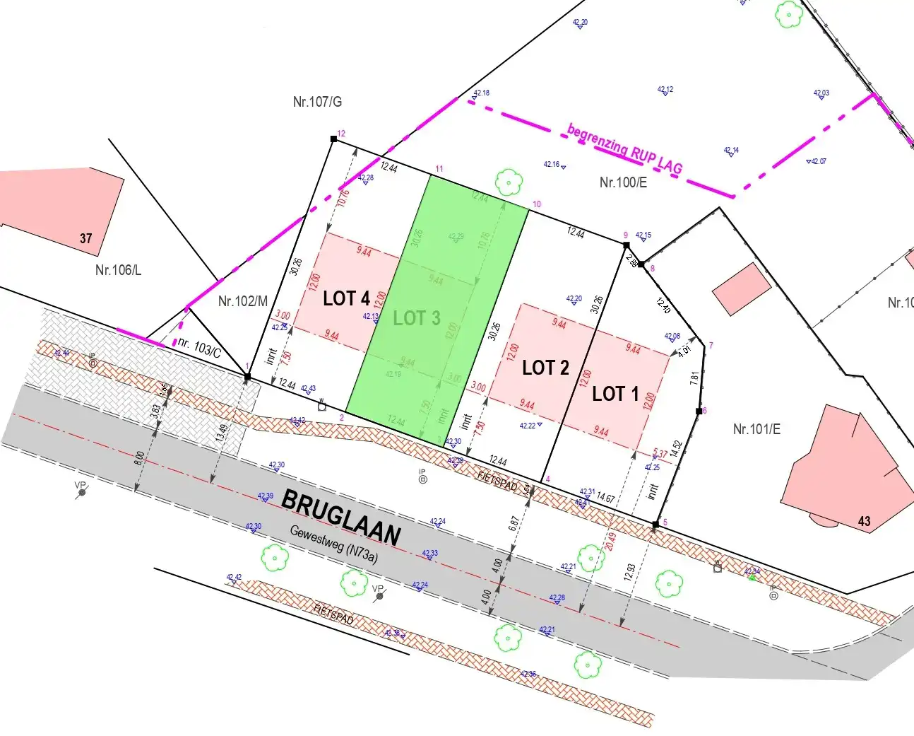 Grond te koop Bruglaan 41 - lot/3 - 3960 Bree
