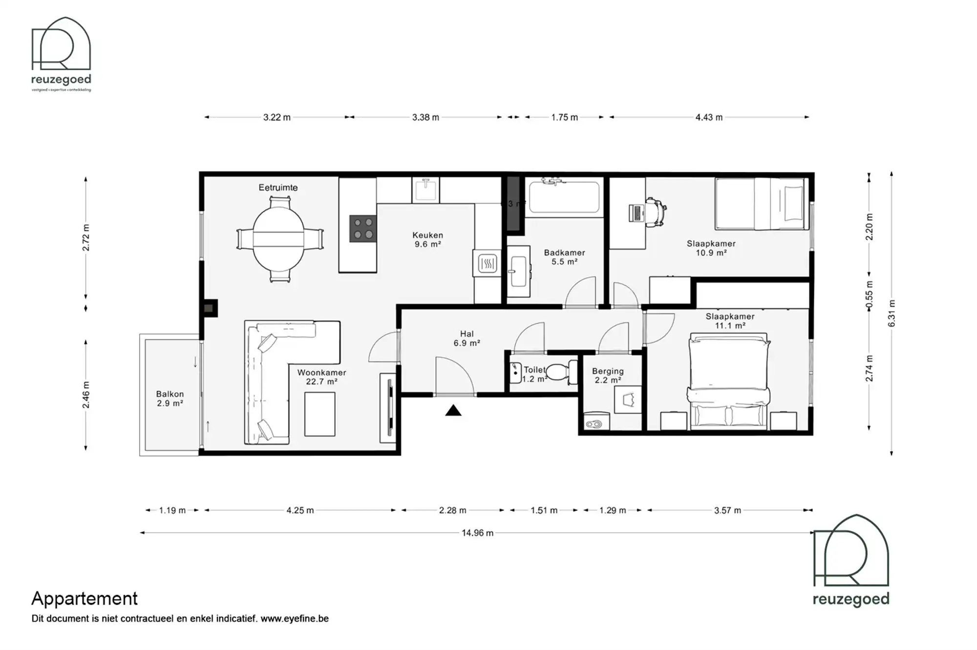 Opgefrist 2-slaapkamerappartement met garage in Kessel-Lo, vlakbij Leuven foto 21
