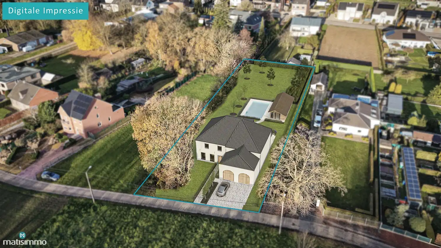 RUIME BOUWGROND VAN 18A 60CA VOOR OPEN BEBOUWING TE LANAKEN foto {{pictureIndex}}