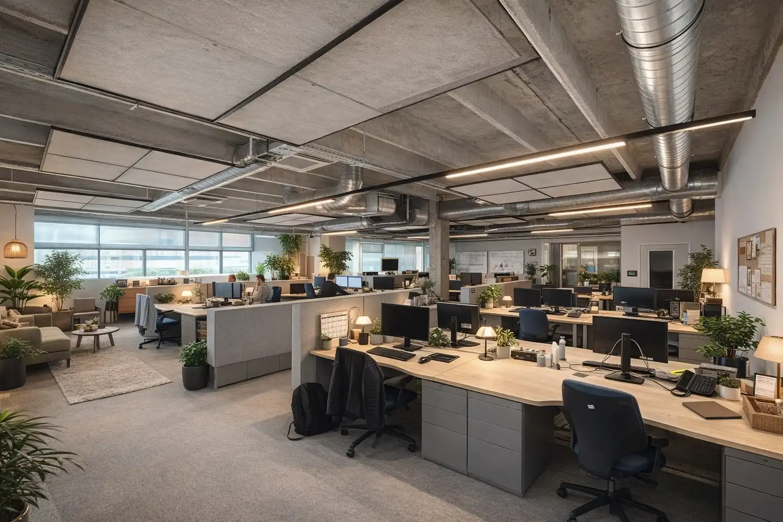 Goed geïsoleerd en verwarmd BEDRIJFSGEBOUW, bestaande uit MAGAZIJN (1.070m2) met KANTOREN en randaccomodatie (770m²)  en 56-tal private parkeerplaatsen op het terrein. Vlak aan de afrit Zandvoorde (Oostende). foto 7