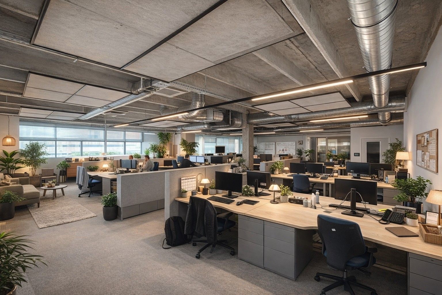 Goed geïsoleerd en verwarmd BEDRIJFSGEBOUW, bestaande uit MAGAZIJN (1.070m2) met KANTOREN en randaccomodatie (770m²)  en 56-tal private parkeerplaatsen op het terrein. Vlak aan de afrit Zandvoorde (Oostende). foto 7