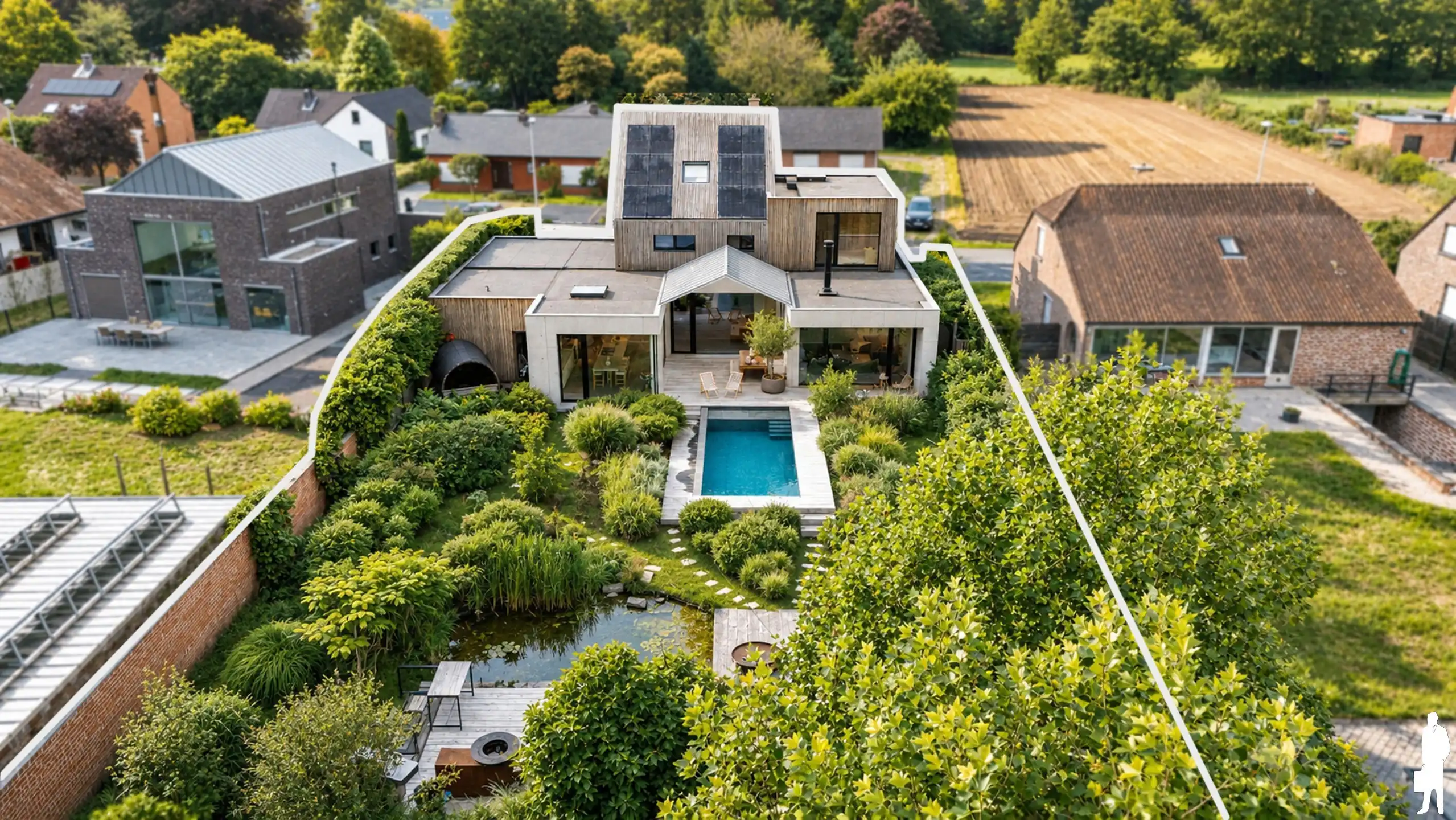 Unieke architectenvilla; af te werken - in groen - op 20 are foto 21