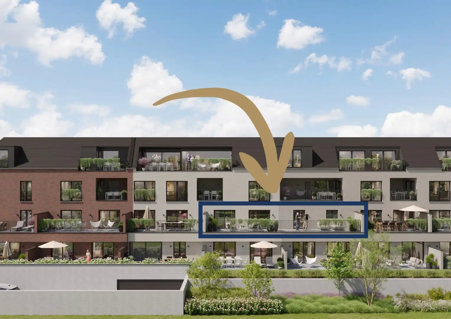 Luxueus nieuwbouwappartement met 3 slaapkamers, 2 badkamers & XXL Terras foto {{pictureIndex}}