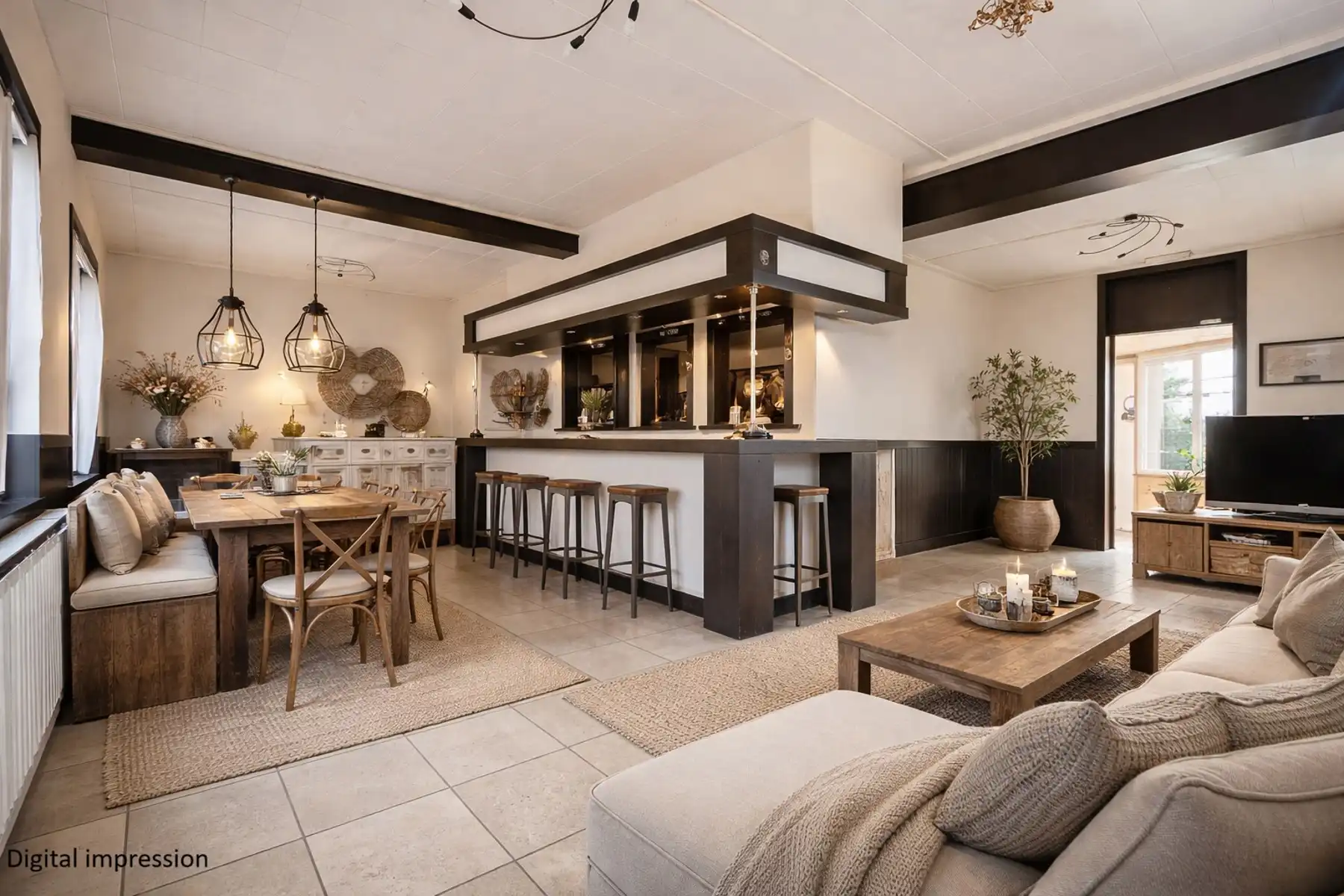 te renoveren huis met 3slps, pol. ruimte en mog. tot handel foto 3