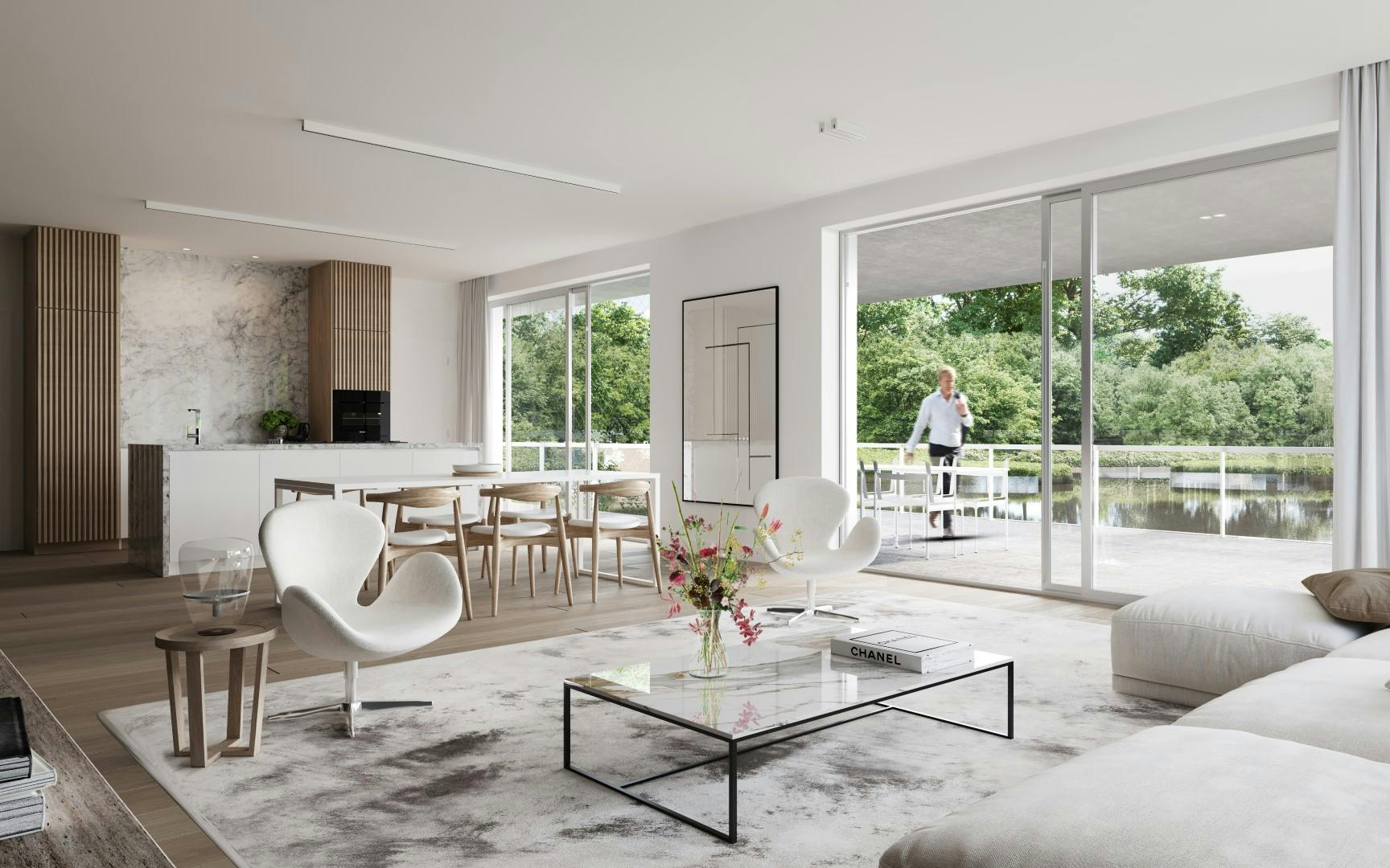 Eénslaapkamerappartement met fenomenaal uitzicht op vijver! foto 7