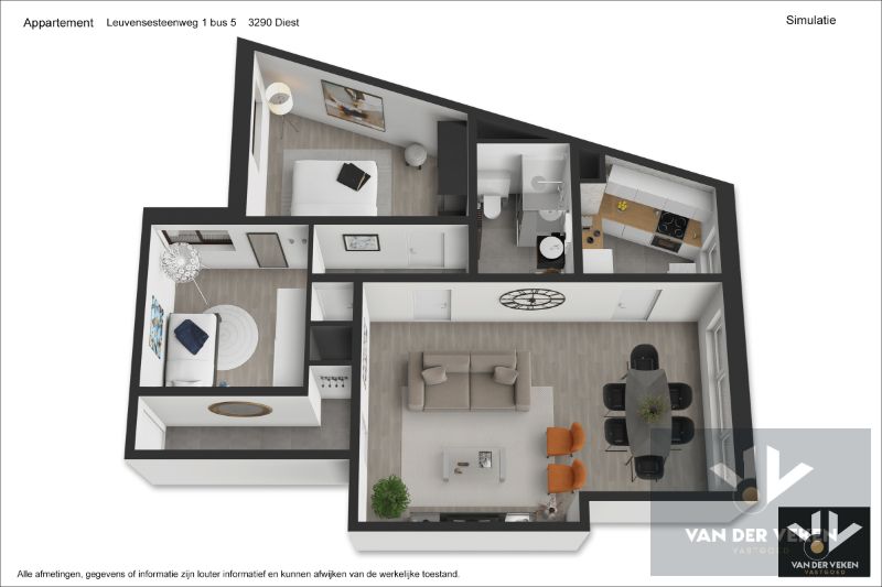 INSTAPKLAAR APPARTEMENT MET 2 SLAAPKAMERS, GELEGEN TE DIEST foto 13