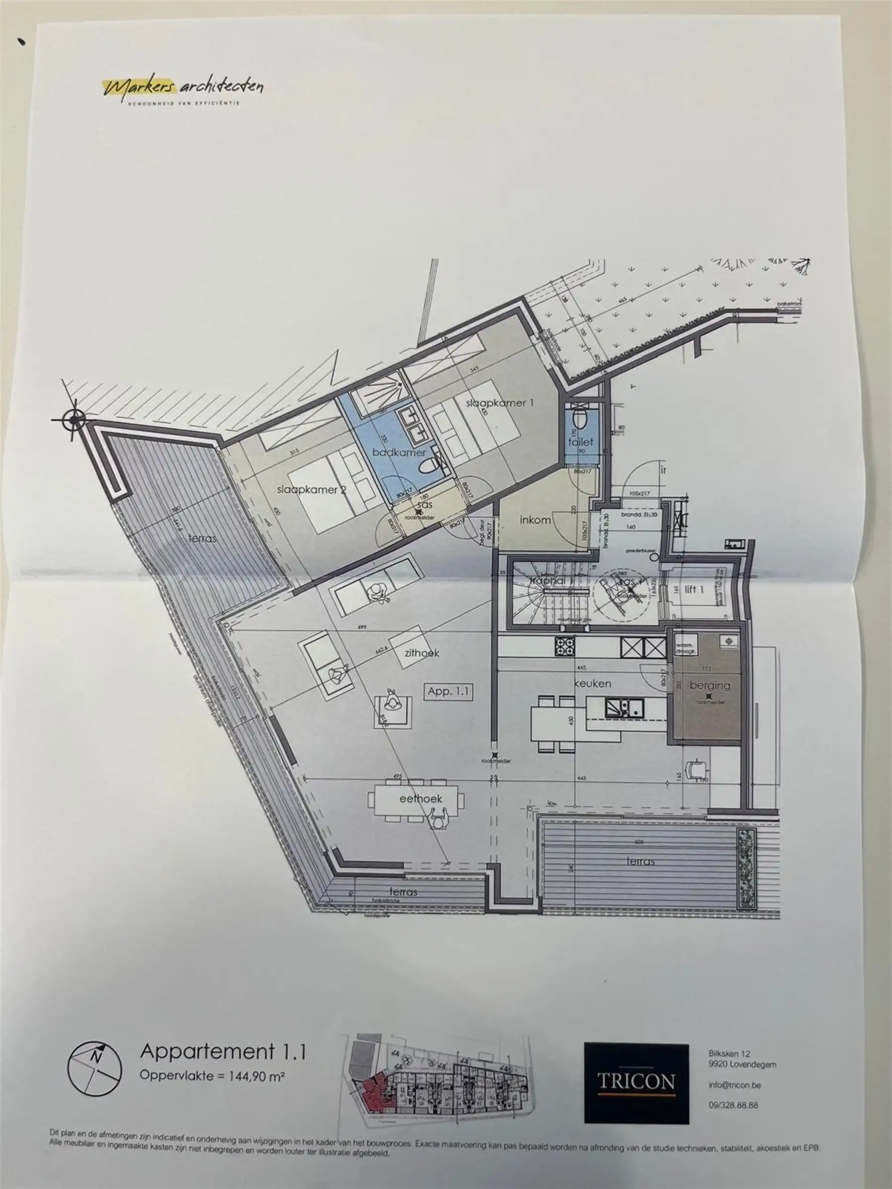 Ruim (144 m²)  nieuwbouw appartement met 2 slaapkamers  foto 11