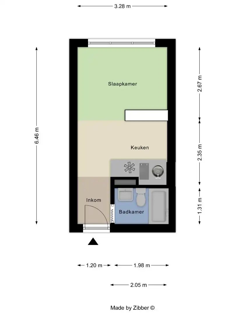 Bemeubelde studio in centrum Leuven! – EPC 209 kWh/m² - bewoonbare opp. 24 m² foto 12