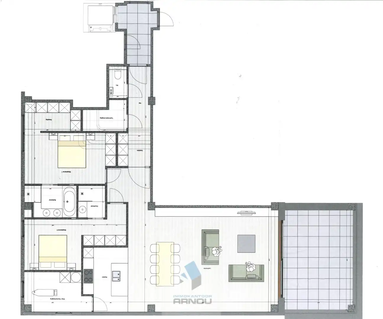 Prachtige loft met 2 slaapkamers, dressing en ruim overdekt terras foto 19