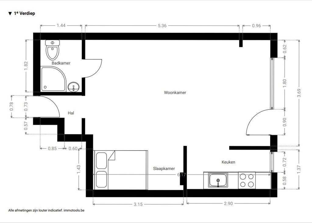 Instapklare studio met hoog rendement in zijstraat Italiëlei foto 10
