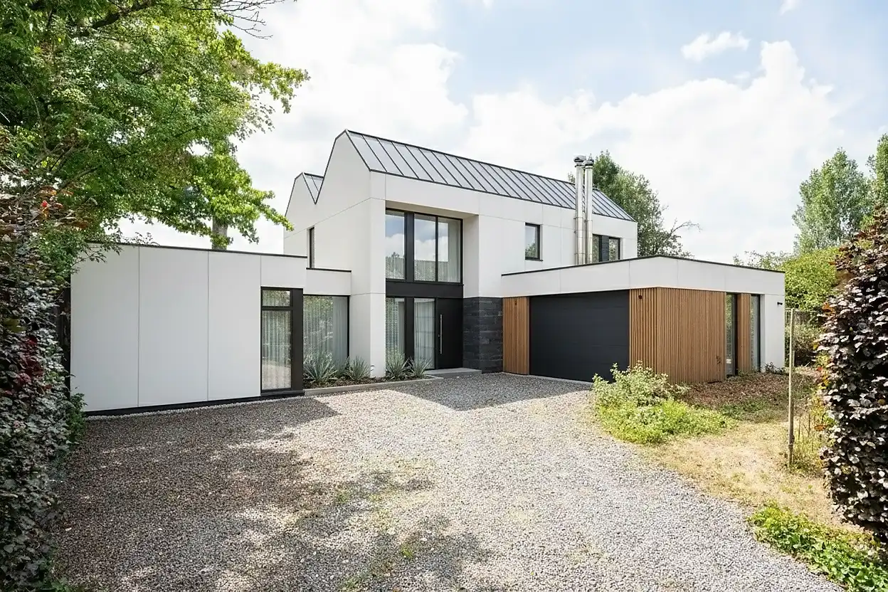 Modernistische villa met praktijkruimte en zuidwestgerichte tuin op riant perceel in Lembeke foto 2
