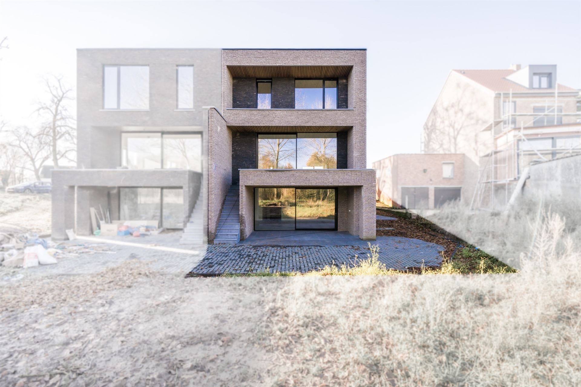 PRACHTIGE HALFOPEN NIEUWBOUWWONING met 3 / 4  slaapkamers en mogelijkheid om Privé met Professioneel te combineren (verkoop met registratierechten!) foto {{pictureIndex}}