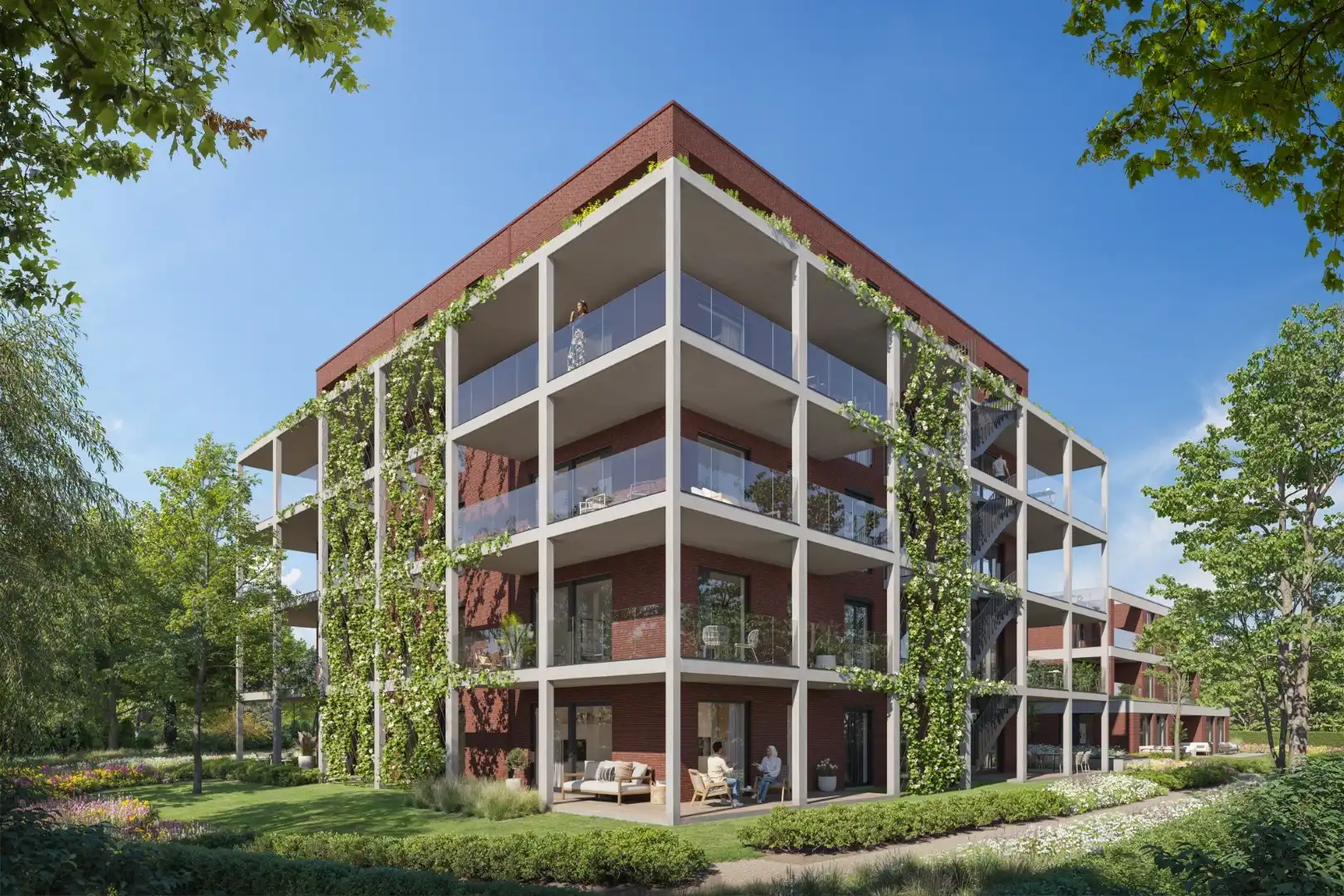 Gelijkvloers 2-slpk met groot terras aan groen foto 4