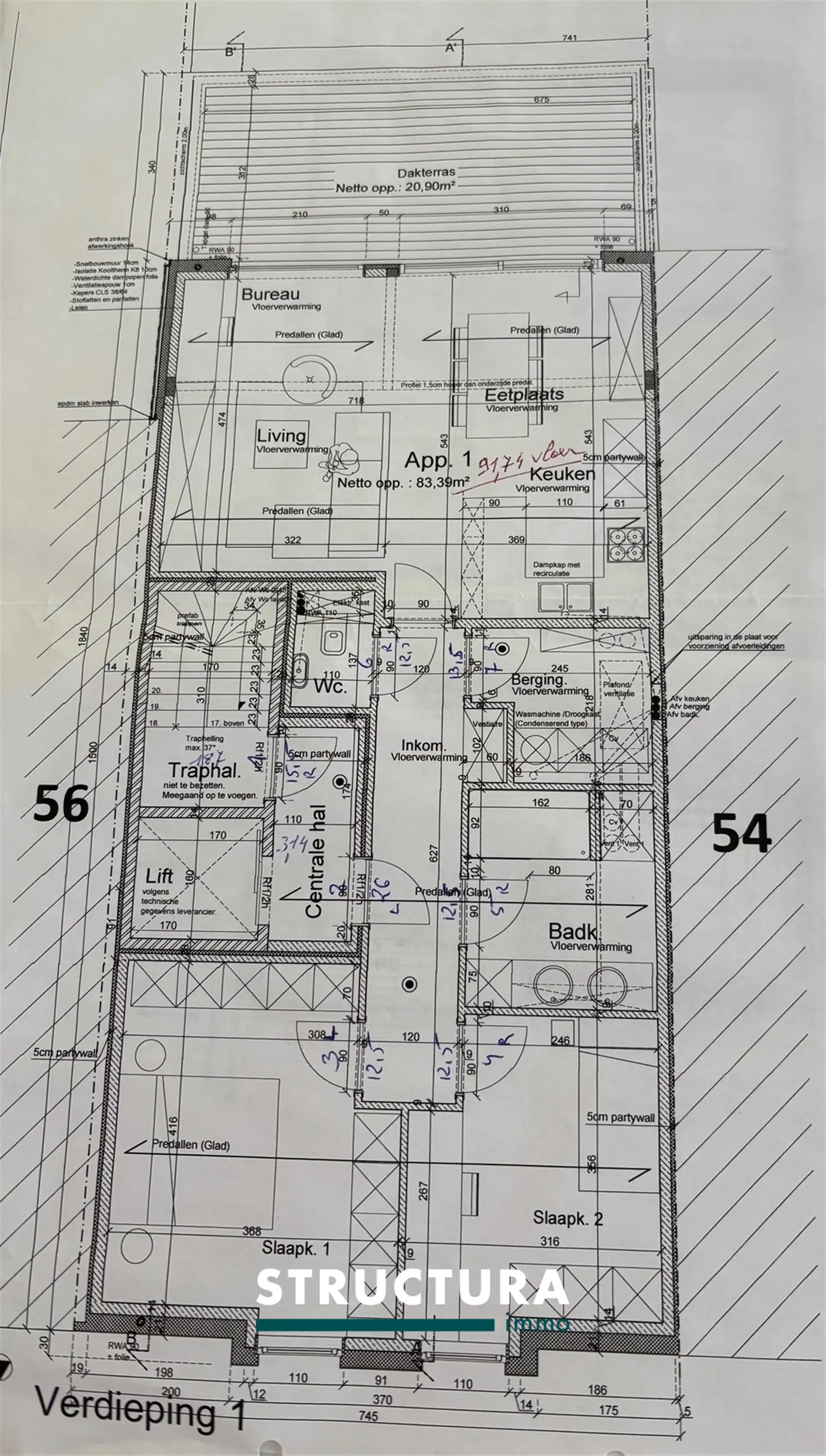 Appartement met 2 slaapkamers en 2 staanplaatsen in centrum Merchtem foto 14