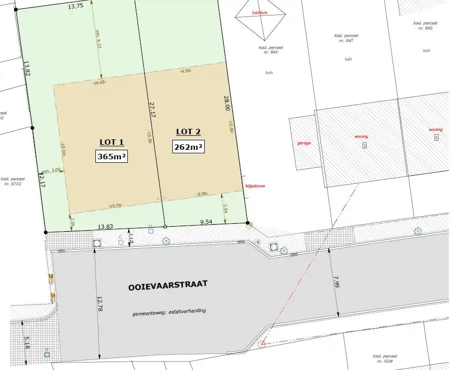Bouwgrond (262 m²) voor halfopen bebouwing op topligging te centrum Eernegem foto {{pictureIndex}}