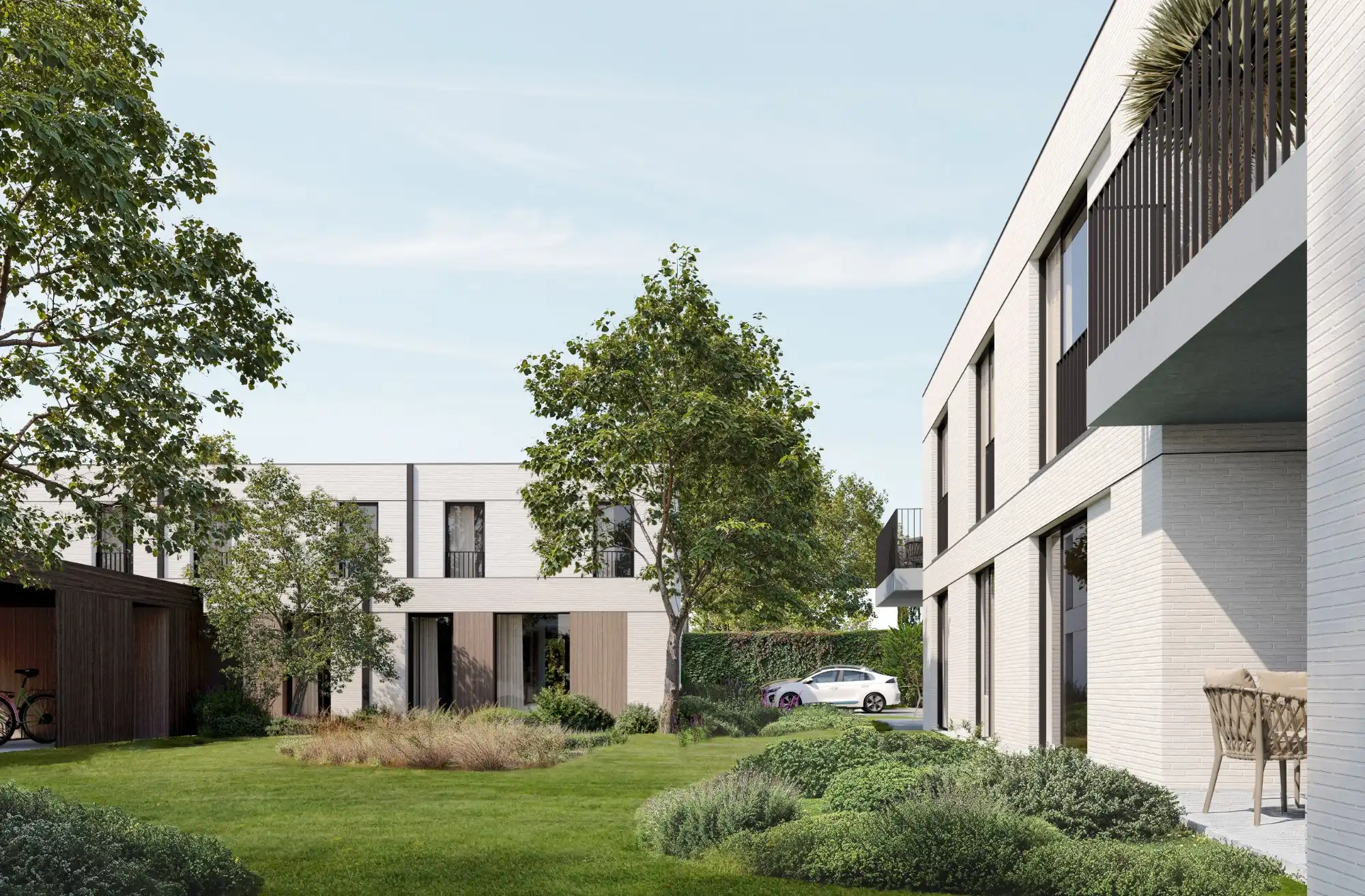 Moderne nieuwbouwwoningen in een rustig en groen kader nabij het centrum foto {{pictureIndex}}