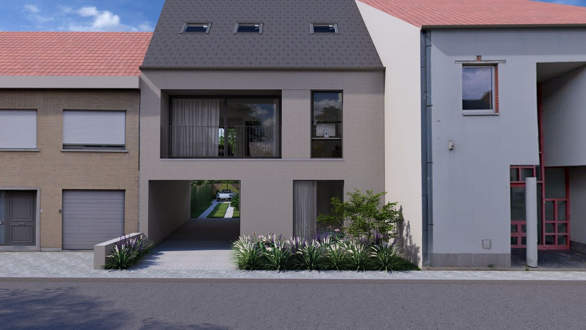 Uniek gebouw met 2 nieuwbouw stapelwoningen op een centrale ligging in Desselgem met telkens een eigen parkeerplaats ideaal als kangoeroewoning, investeringsgoed of een plek om te wonen en te ondernemen foto {{pictureIndex}}