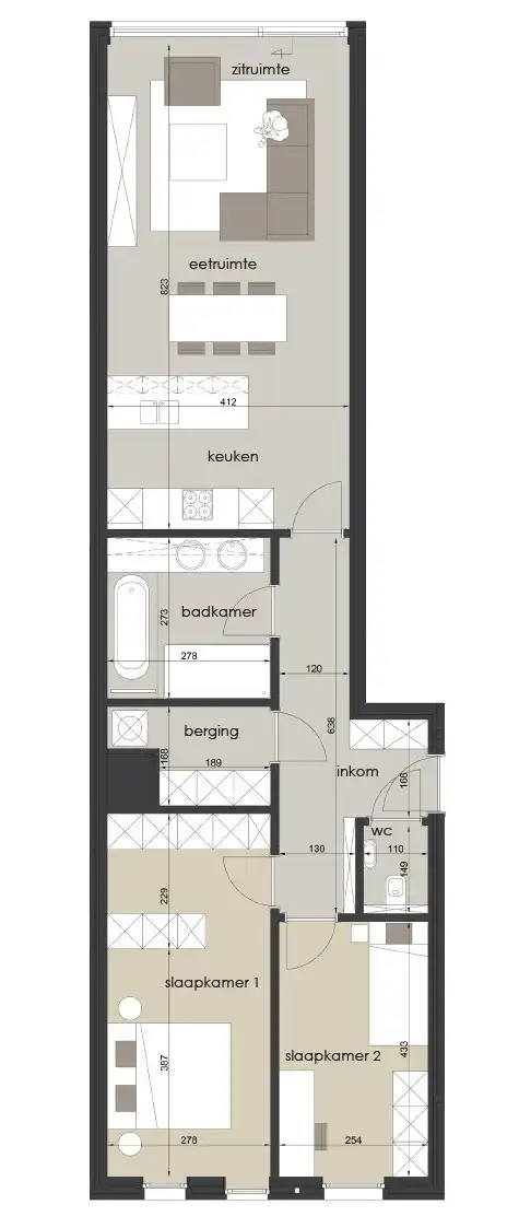 Gelijkvloers nieuwbouwappartement met 2 slaapkamers, tuin en terras foto 13
