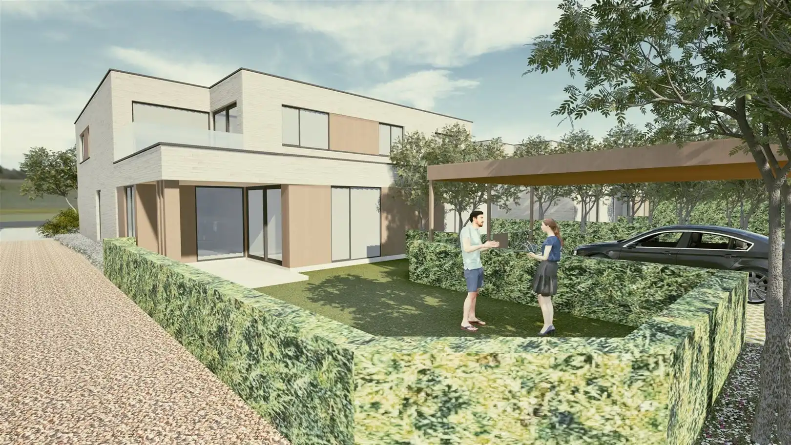 Nieuwbouw duowoningen met carport, terras of tuin foto 3