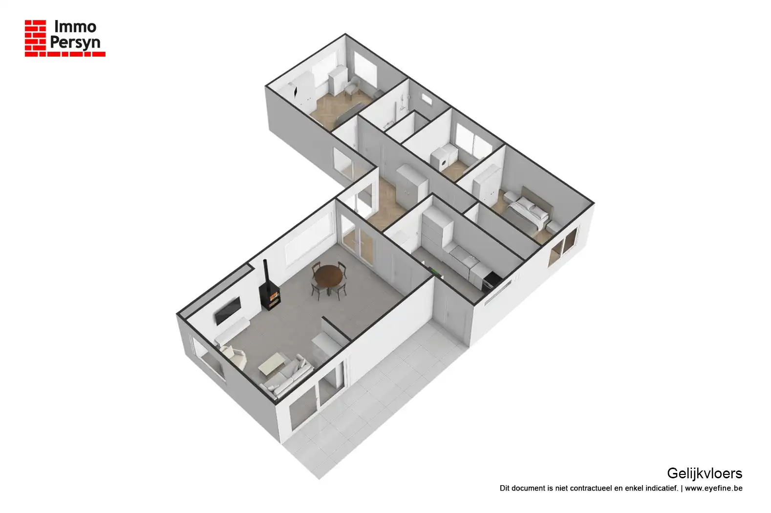 Gelijkvloerse woning met 3 slpk en dubbele garage foto 39