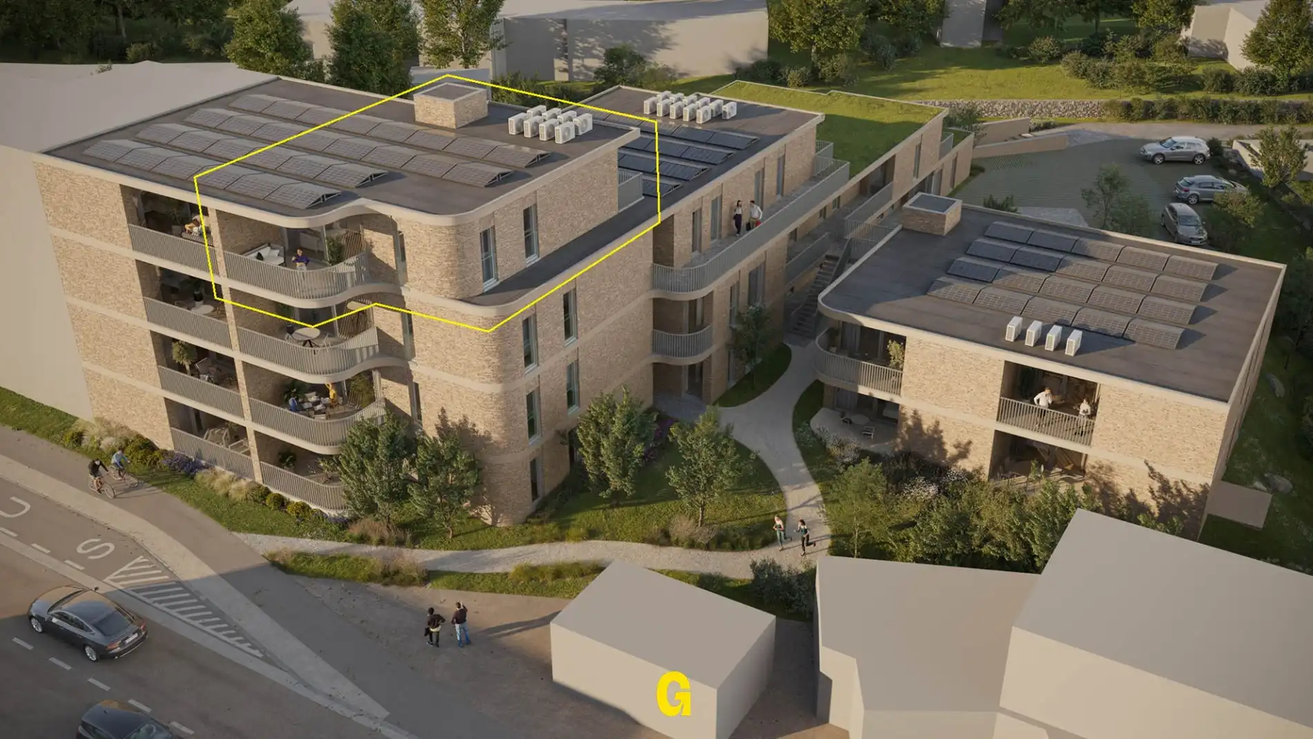 Nieuwbouwappartement op de 3de verdieping met 2 slaapkamers en terras, in res. de Boomgaard vlakbij het centrum van Hoeselt foto {{pictureIndex}}