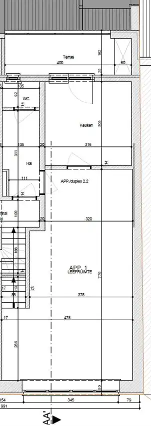 Tof duplexapp met 2 slpk en terras achteraan foto 3