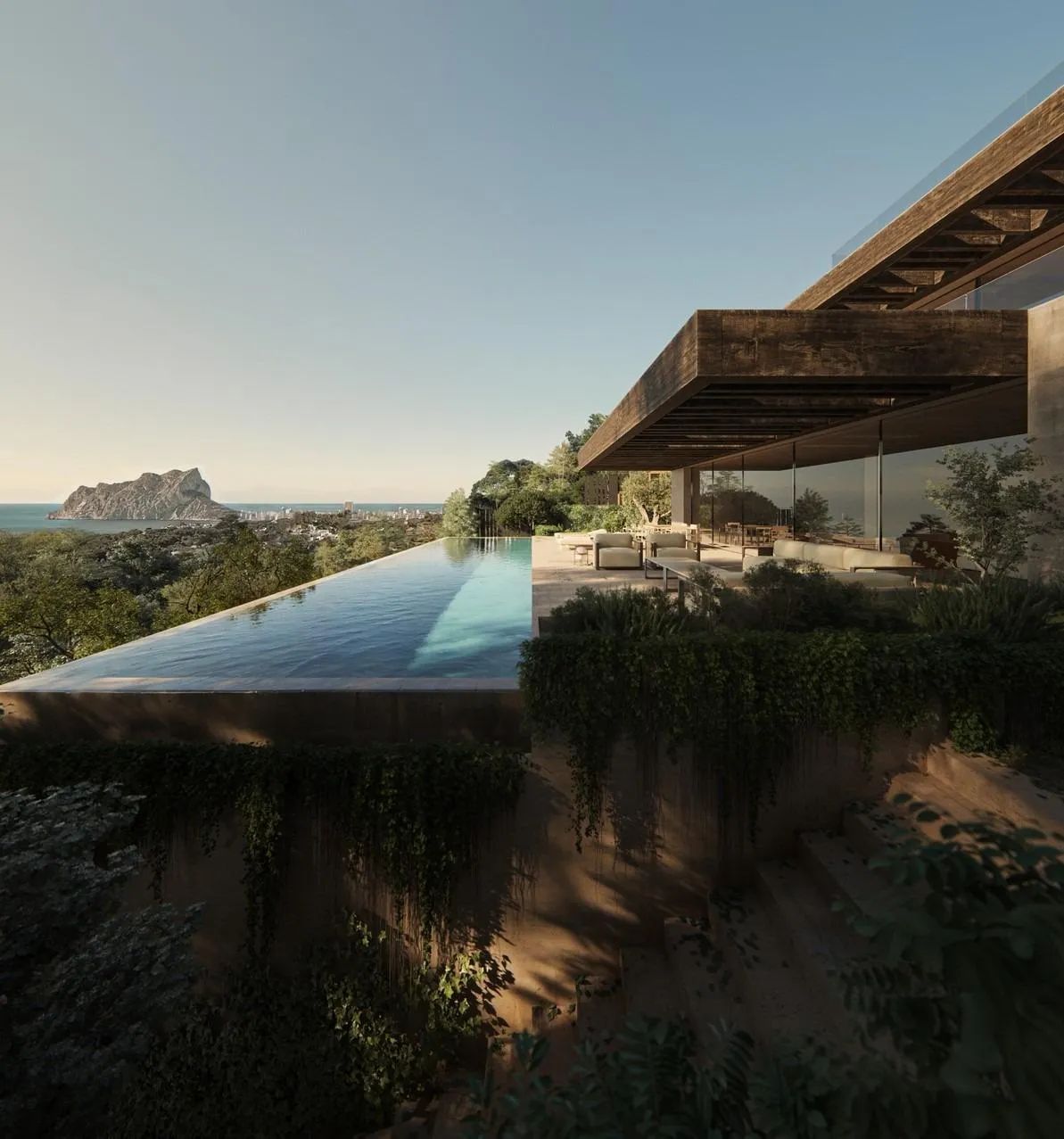 Uniek architectonisch meesterwerk in Benissa: luxe villa perfect geïntegreerd in de natuur foto {{pictureIndex}}