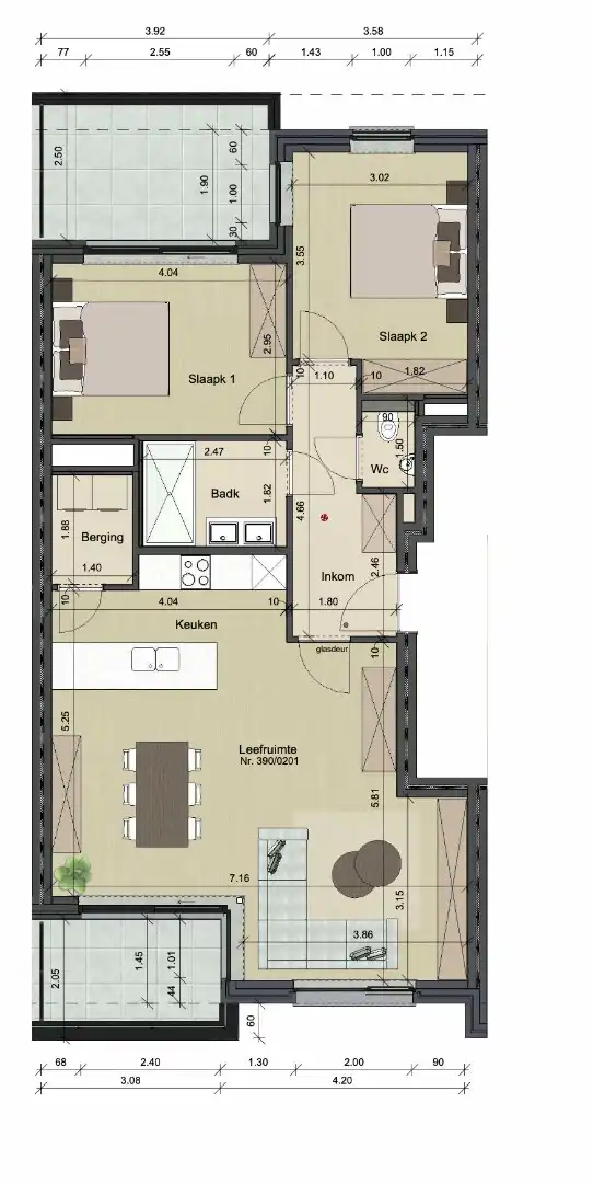 Nieuwbouwappartement met garage te Sint-Michiels foto 9