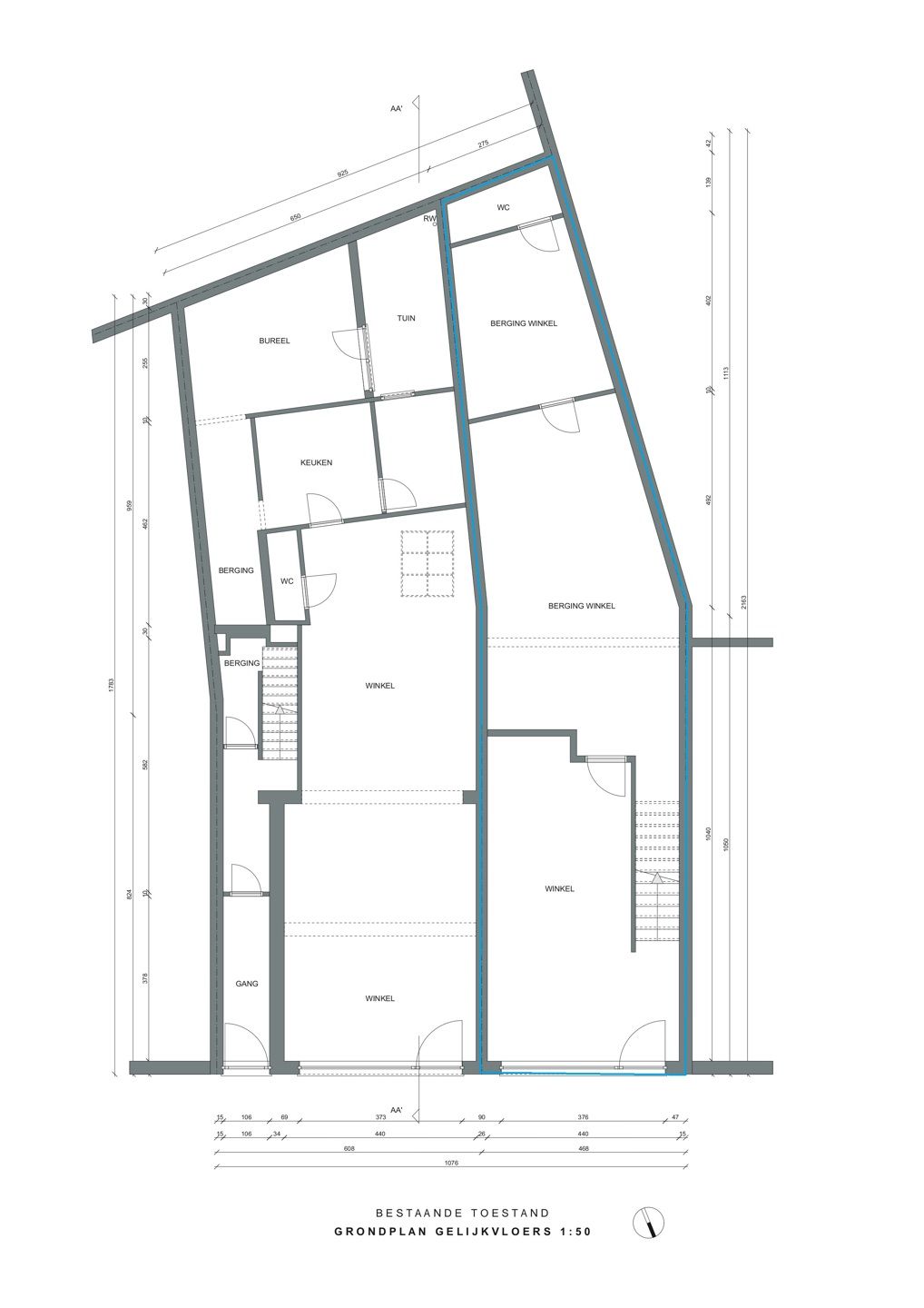 Te renoveren handelspand met woonst in centrum Hove foto 2