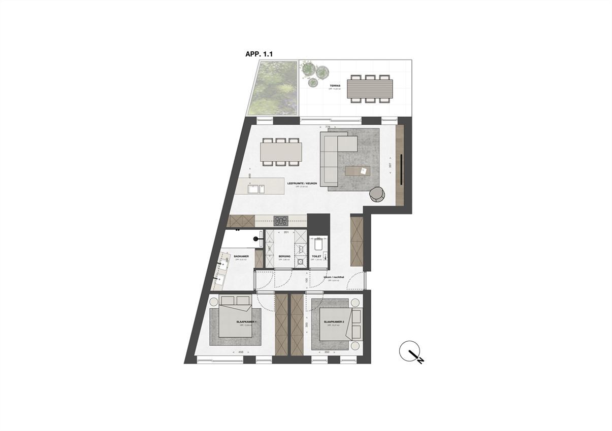 2slk appartement met overdekt zuidwestterras foto 2